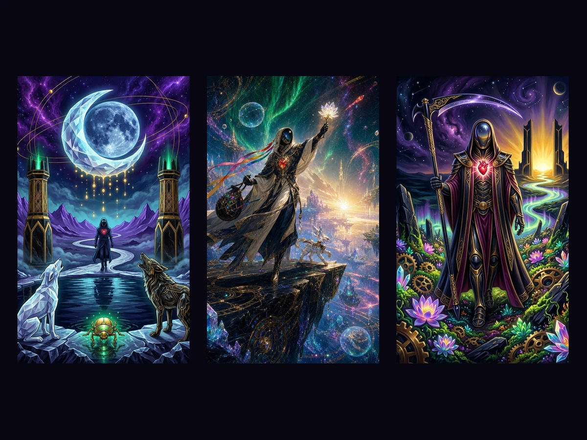 Product artwork for VORATH Tarot: 78-Card Digital Deck