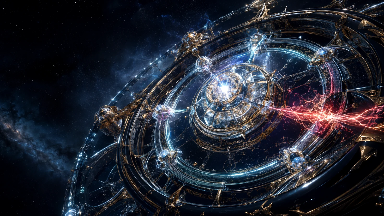 Living guardian ring isolating a red fault around a stable luminous core