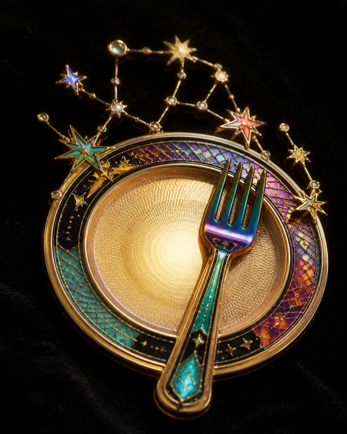Rainbow Meal-Pending Fork Pin concept mockup