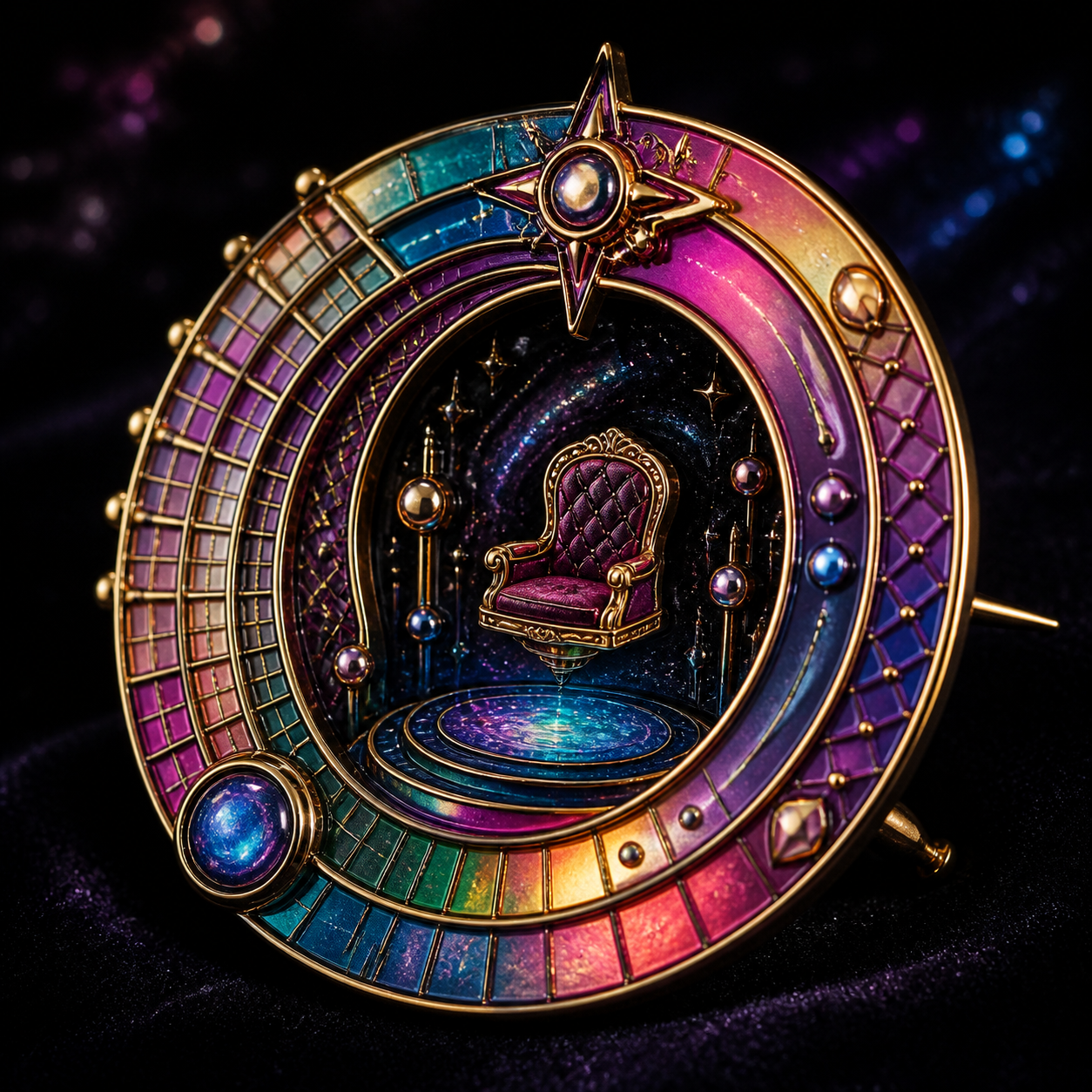 Rainbow Reservation Portal Pin concept mockup