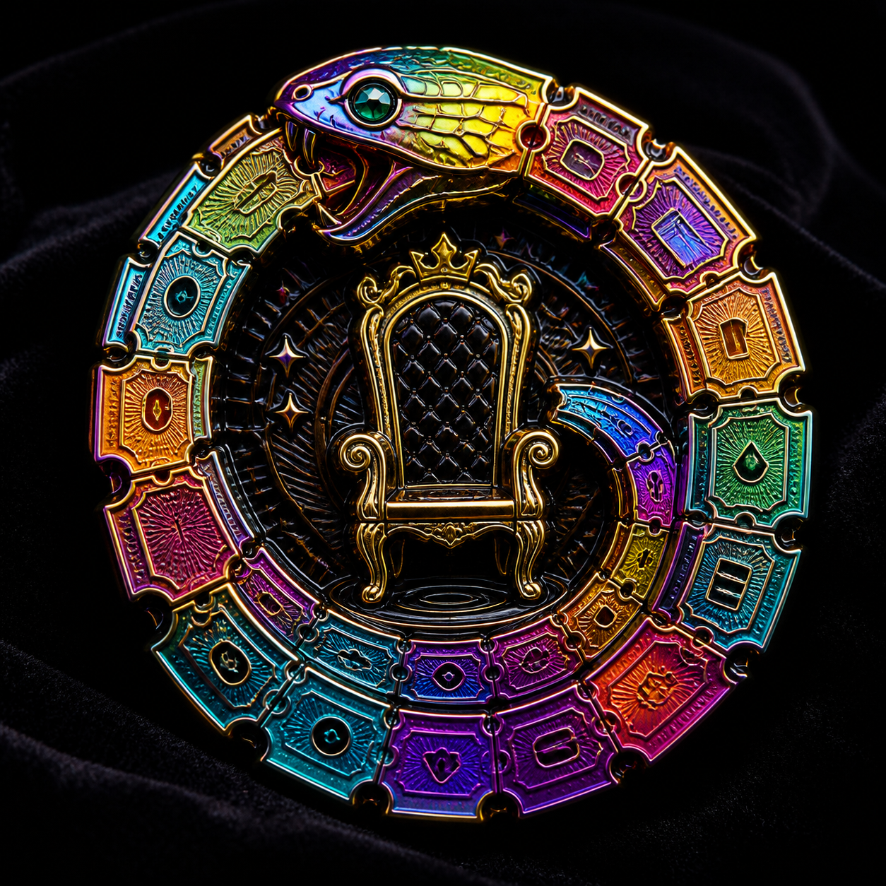 Rainbow Waiting-List Serpent Pin concept mockup