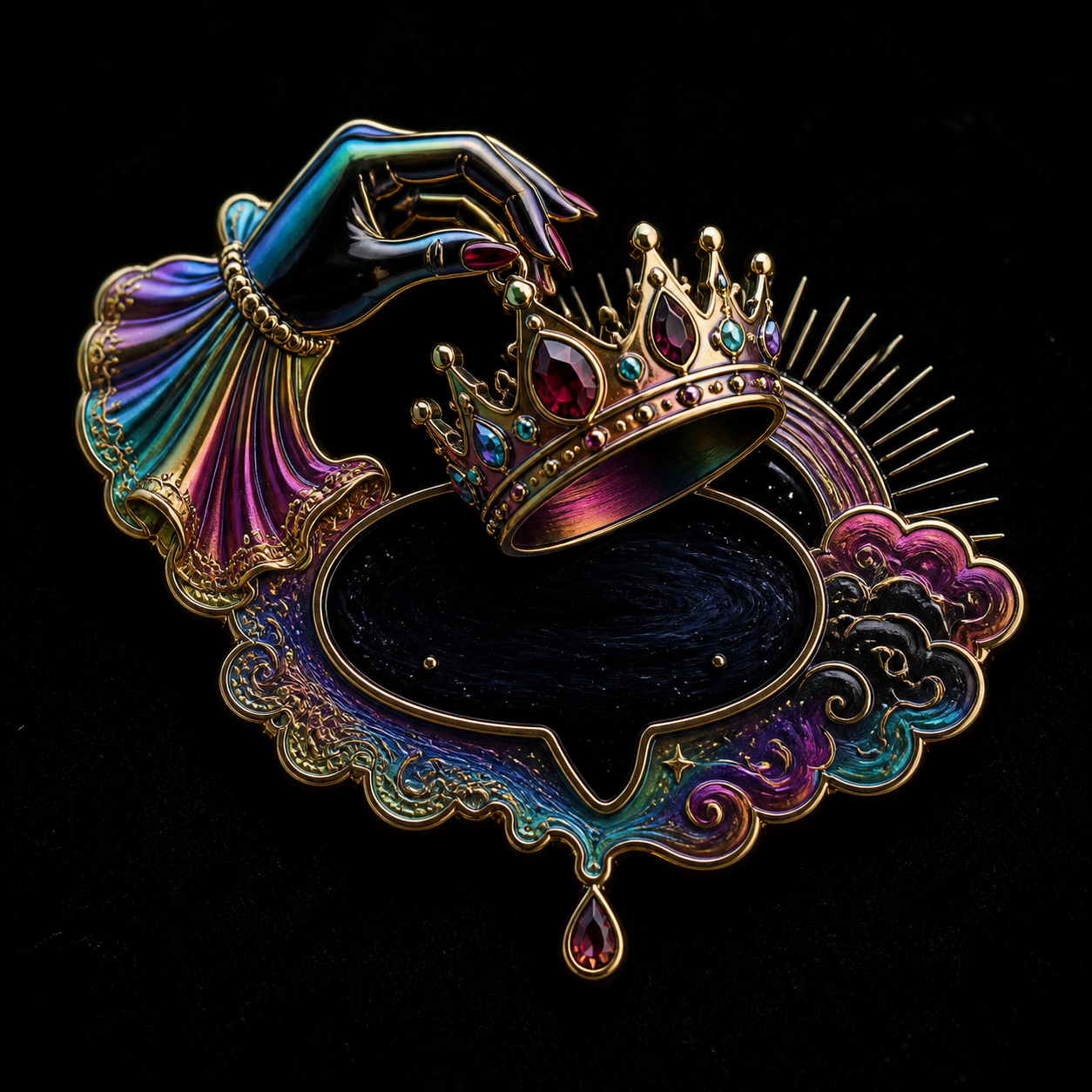 Rainbow Superlative Denial Pin concept mockup