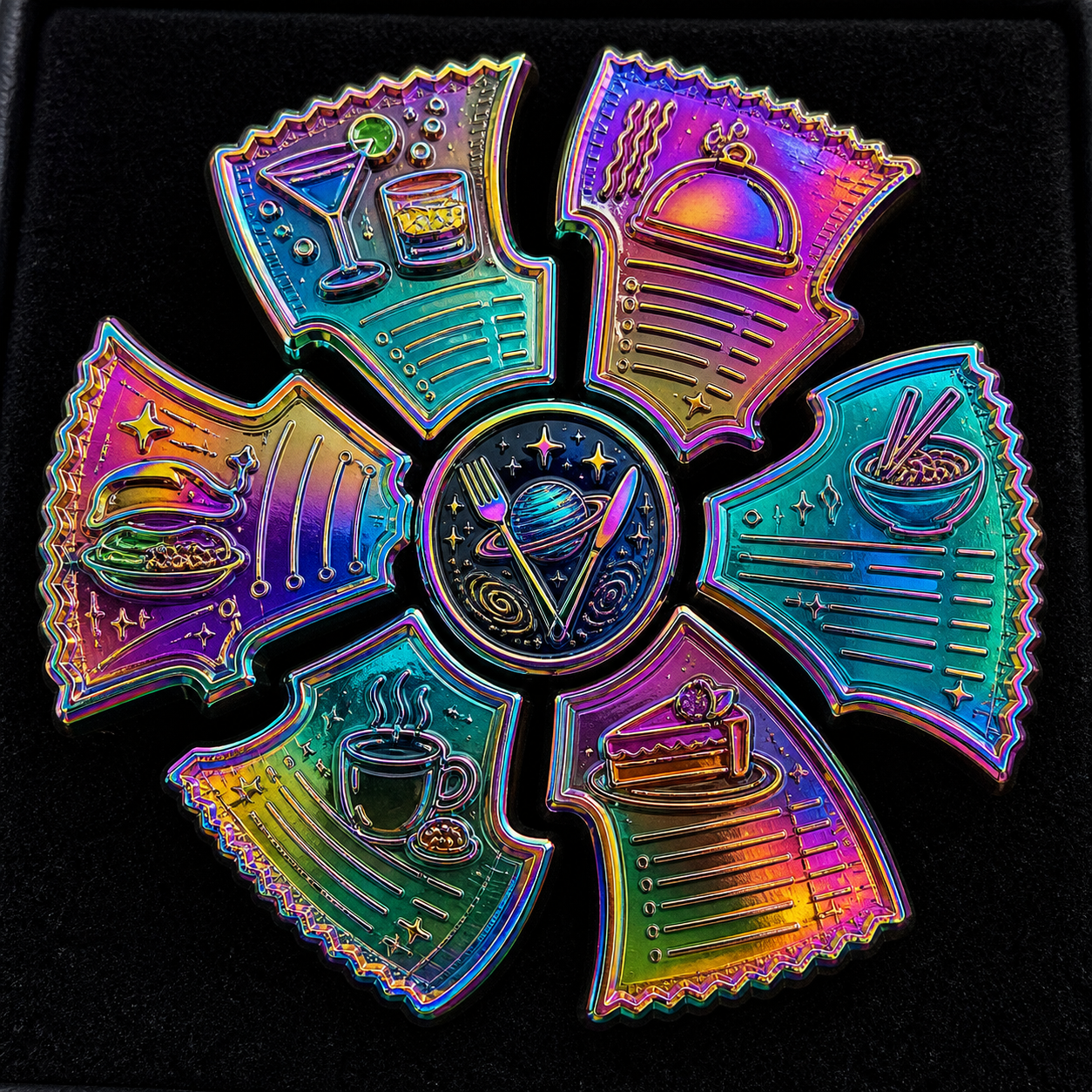 Rainbow Split-Bill Pin concept mockup