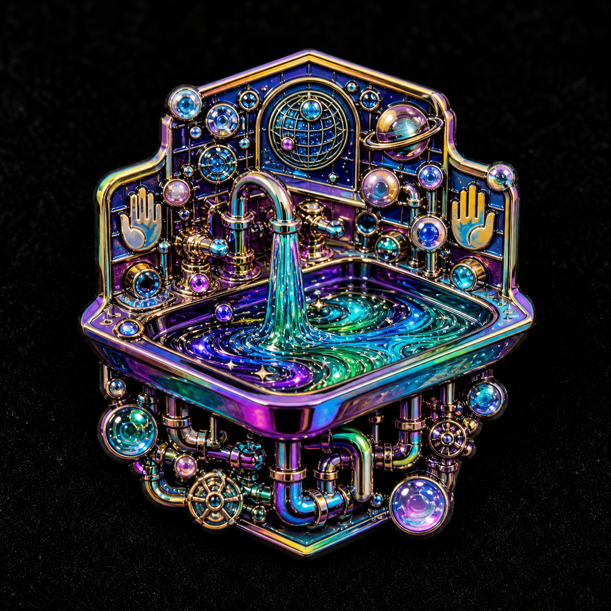 Rainbow Inspector Sink Pin concept mockup