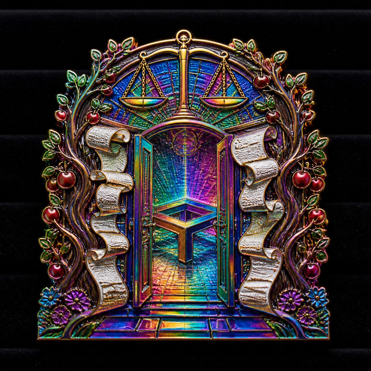 Rainbow Audit Door Pin concept mockup