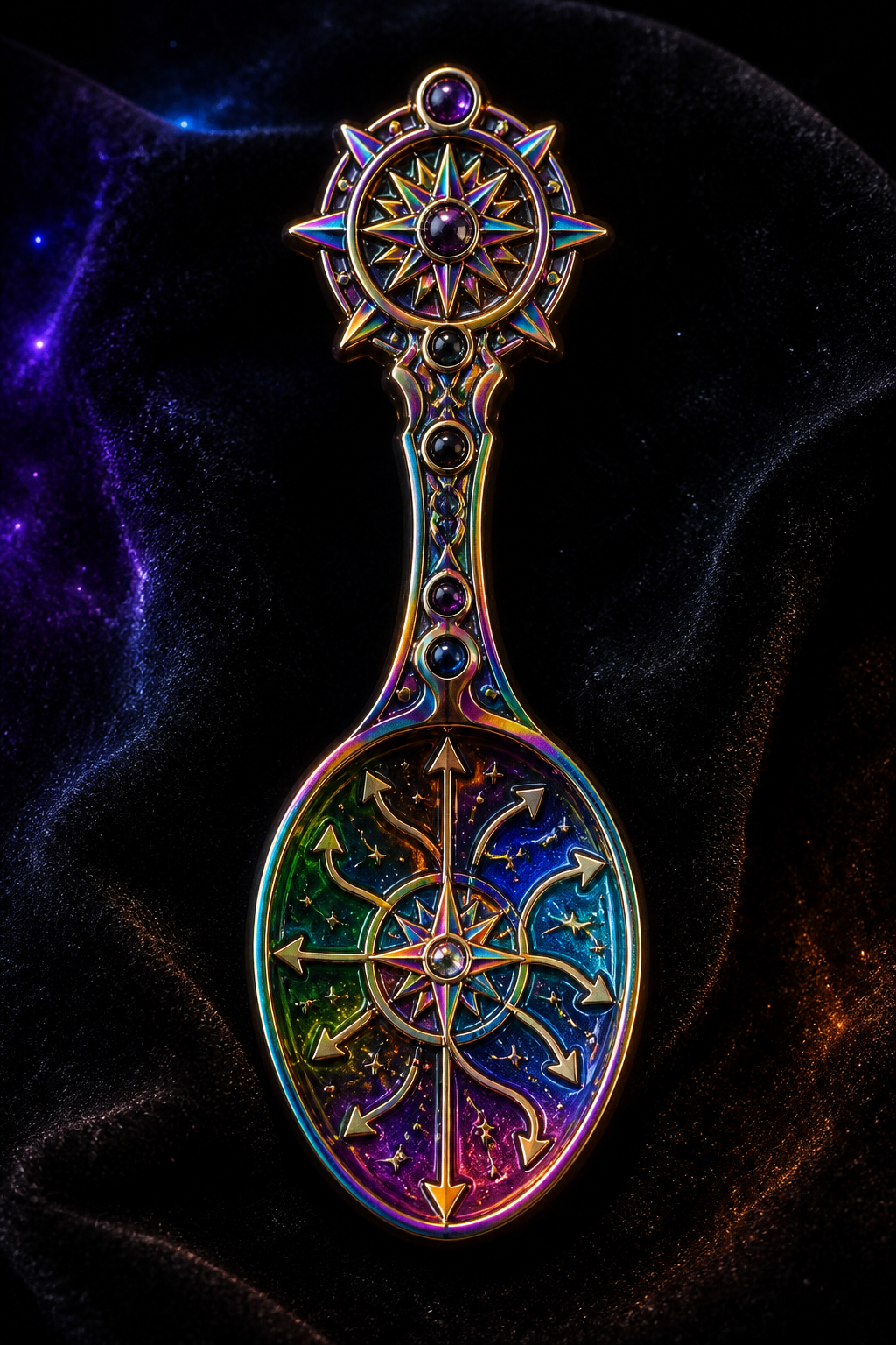 Rainbow Courier-Spoon Pin concept mockup
