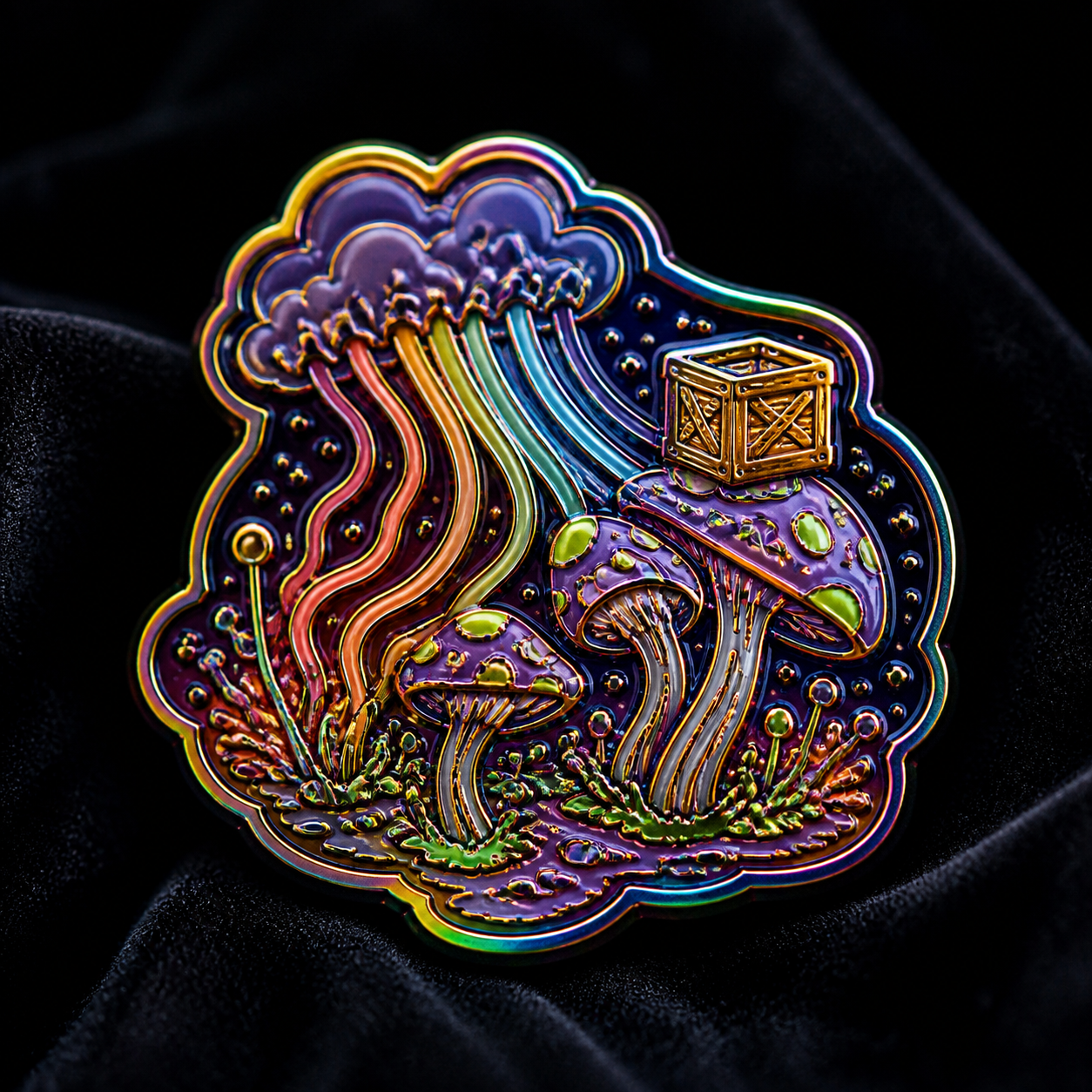 Rainbow Mushroom-Pressure Pin concept mockup