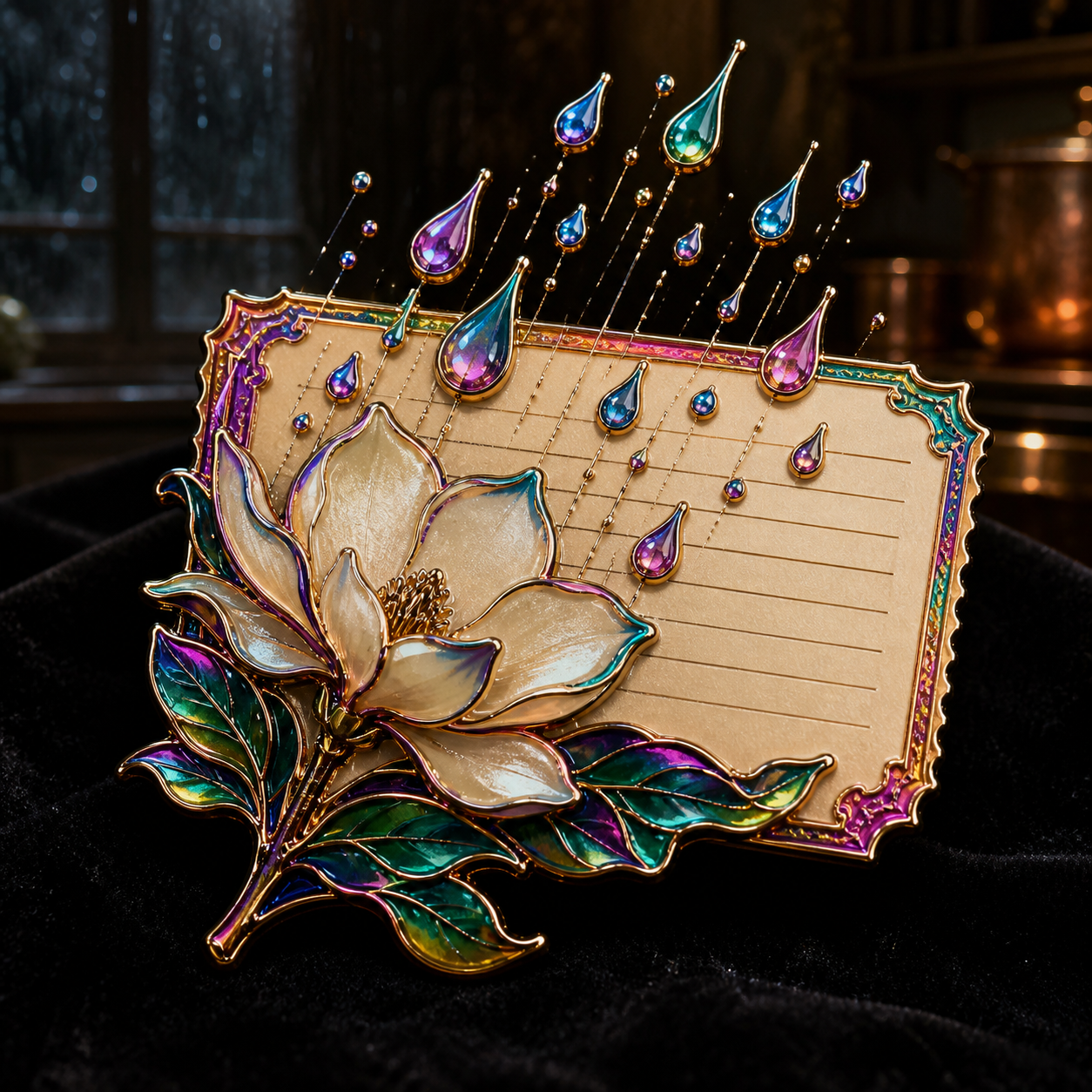 Rainbow Recipe-Card Rain Pin concept mockup
