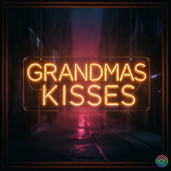 Grandmas Kisses neon sign