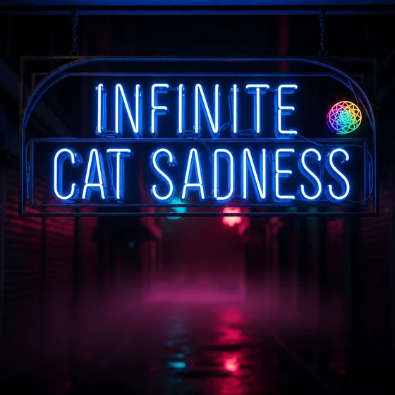 Infinite Cat Sadness neon sign