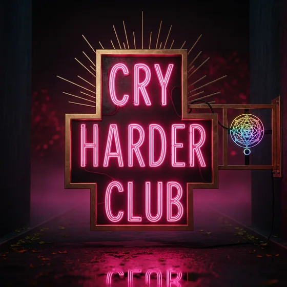 Cry Harder Club neon sign