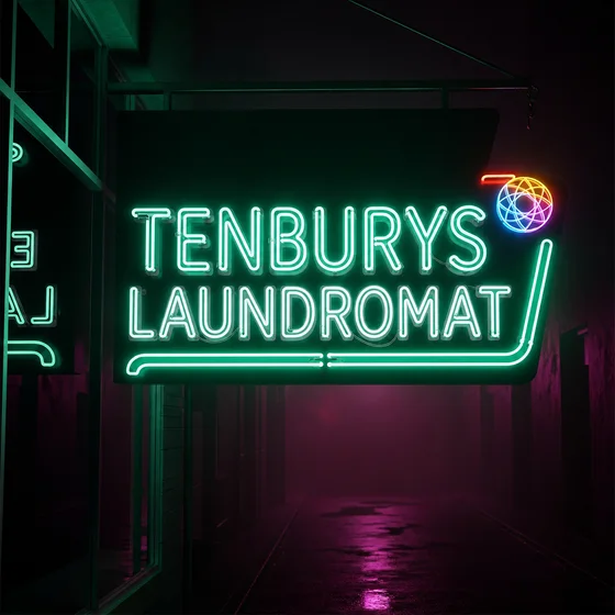 Tenburys Laundromat neon sign