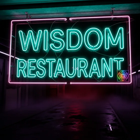 Wisdom Restaurant neon sign