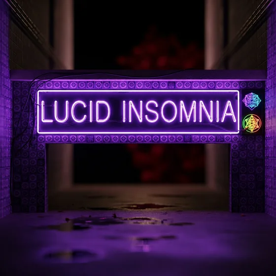 Lucid Insomnia neon sign