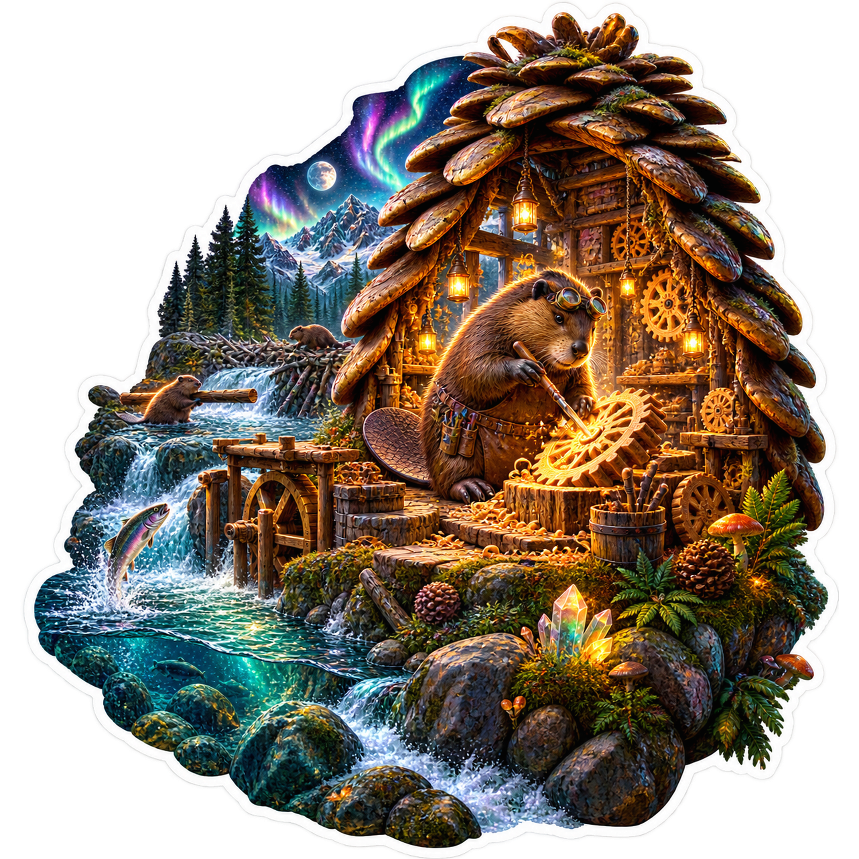 18 Douglas Fir Beaver Workshop die-cut sticker