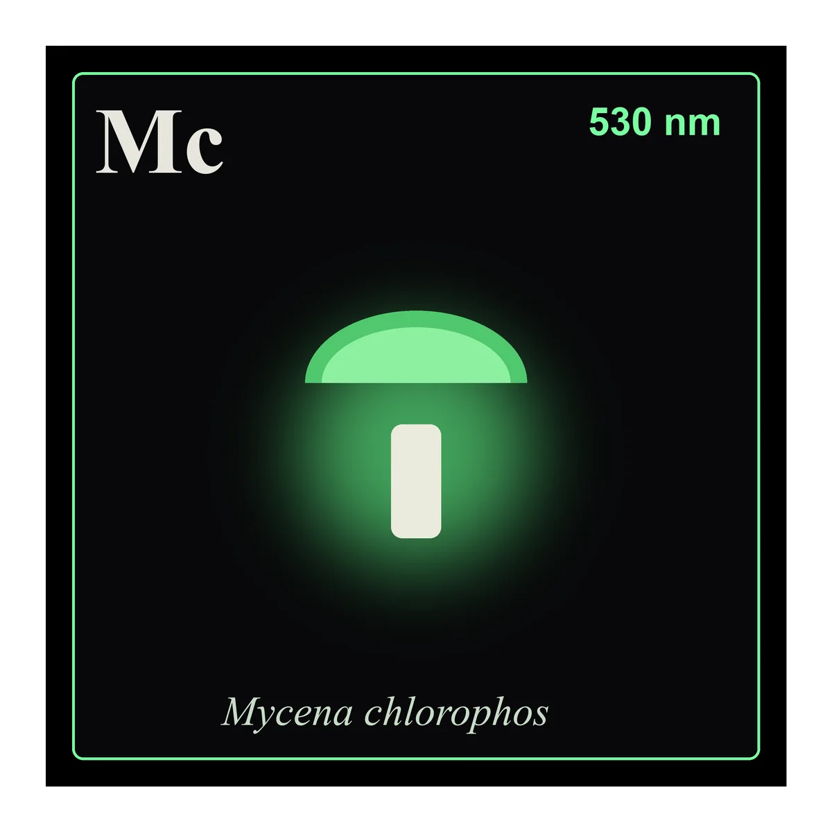 Bioluminescent Fungi Periodic Table Tile