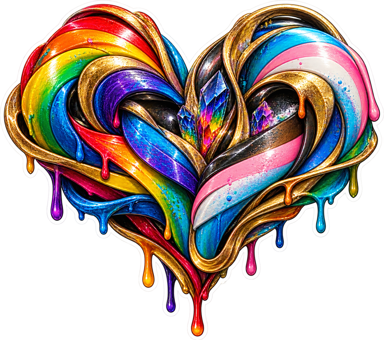 Aurora Affection Heart die-cut sticker