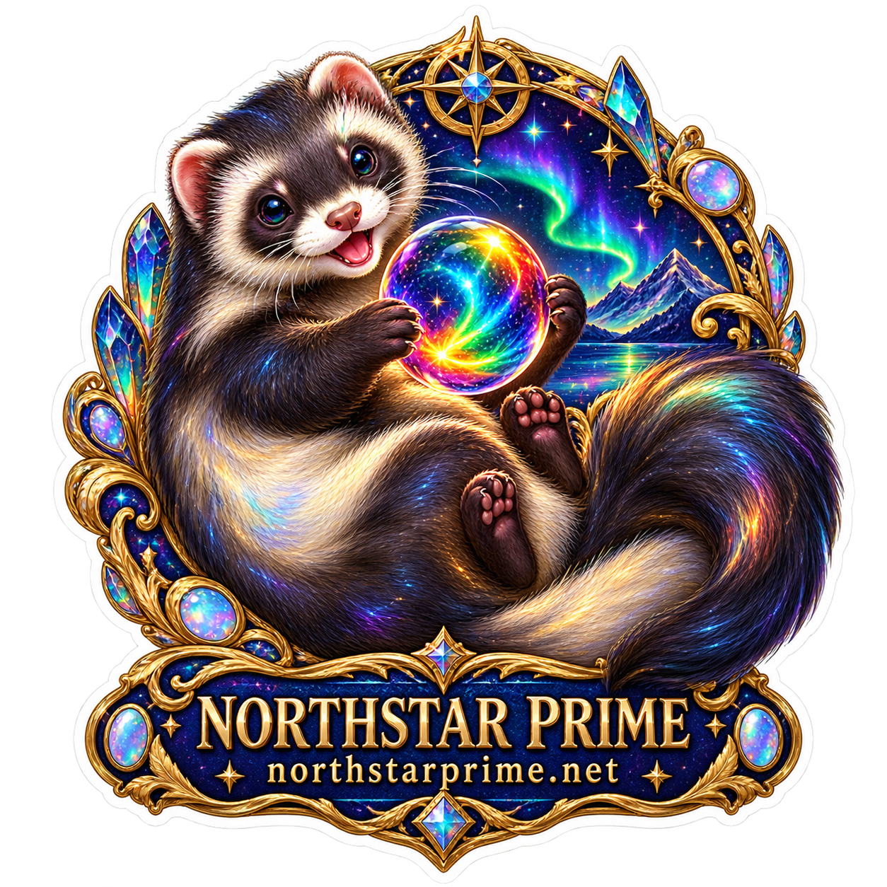 Aurora Ferret sticker artwork