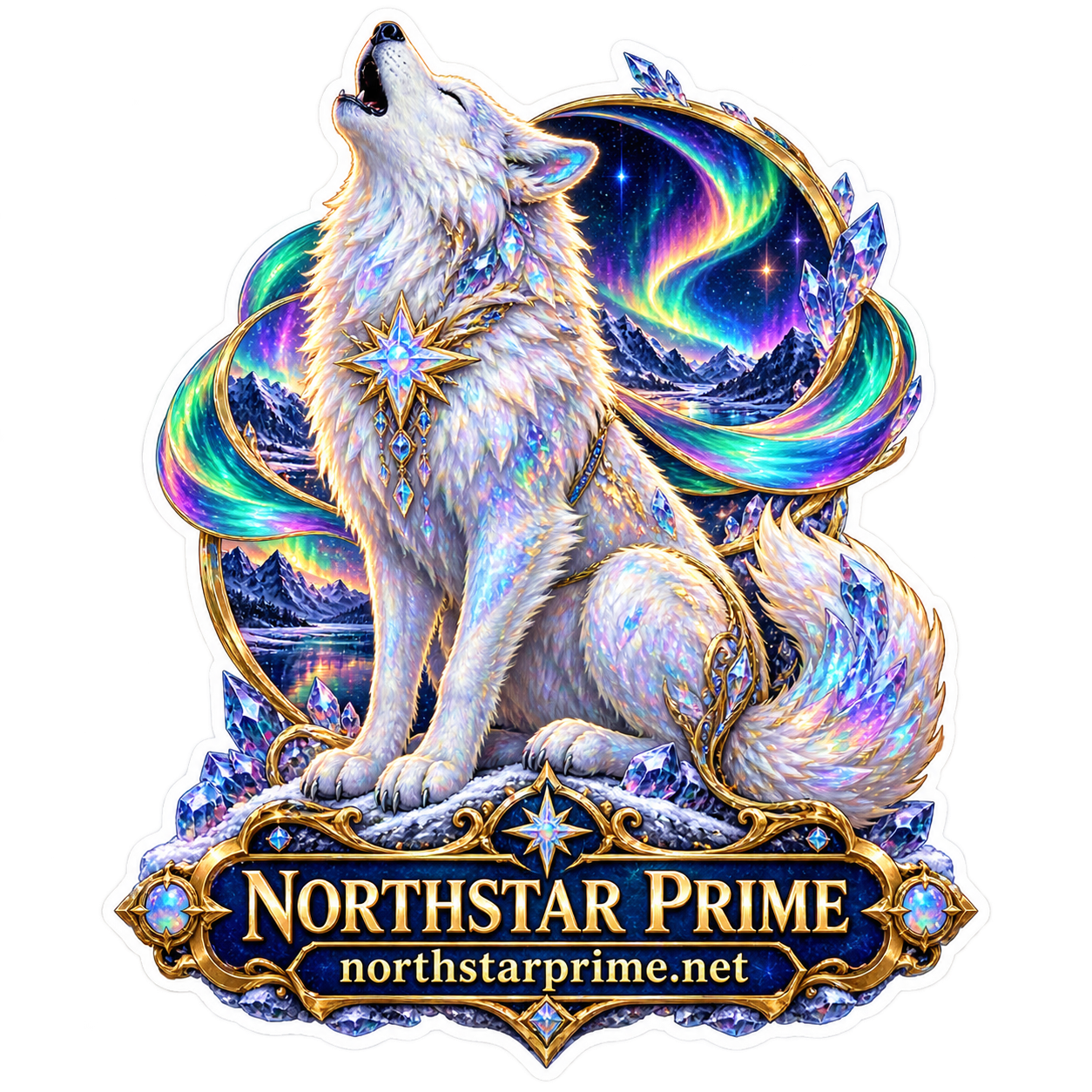 Celestial Wolf sticker artwork