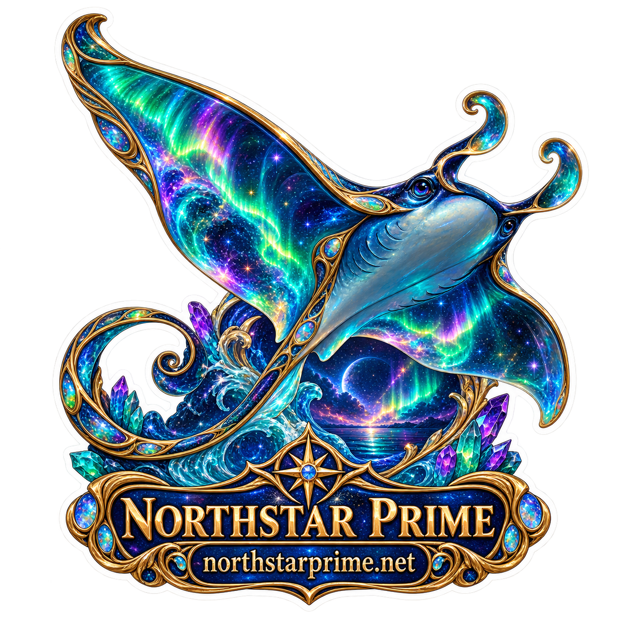 Cosmic Manta sticker artwork