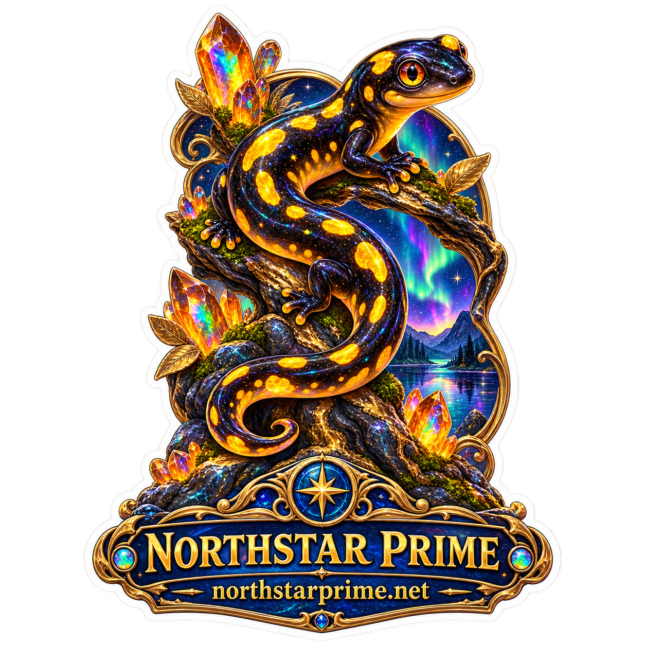 Cosmic Salamander sticker artwork