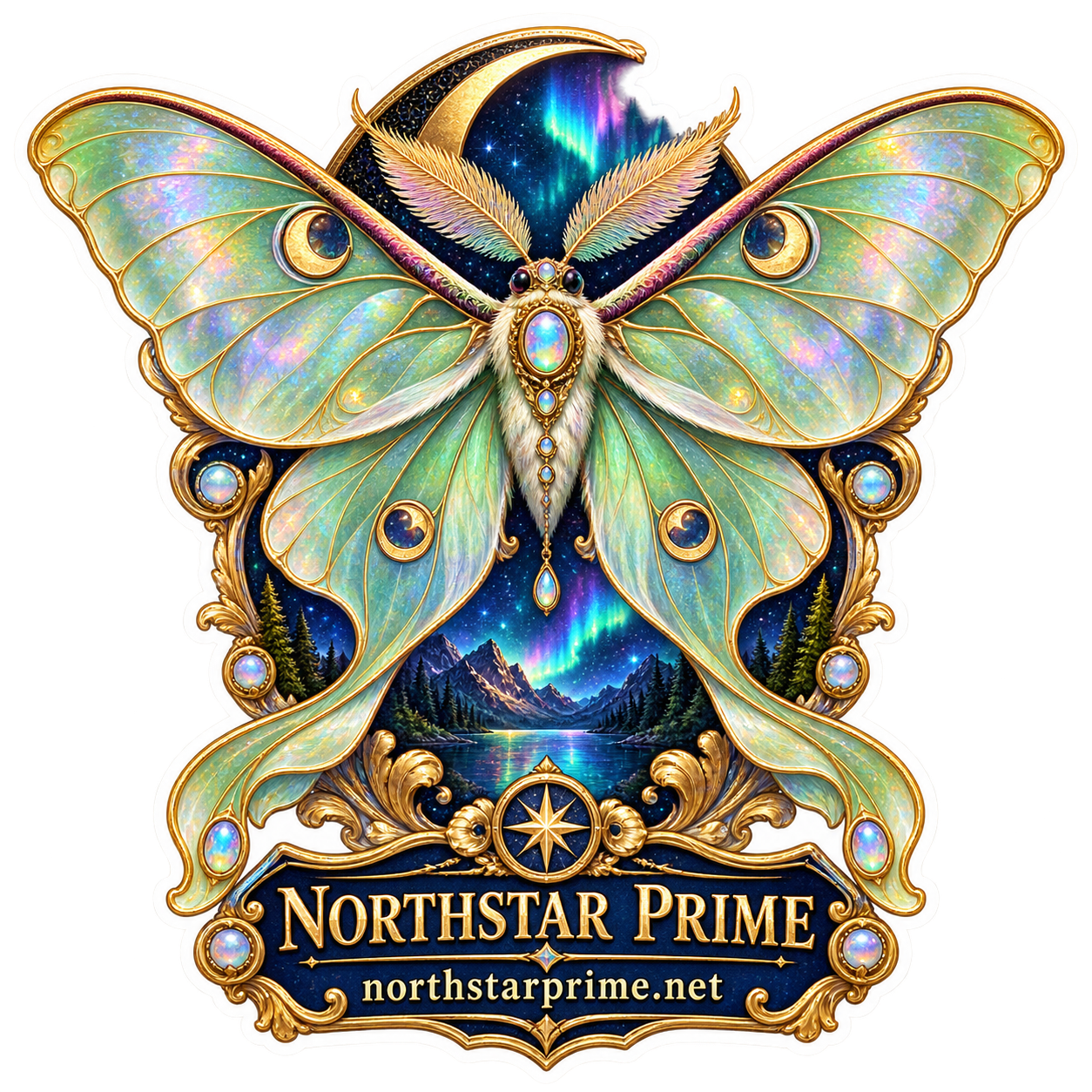 Moon Moth sticker artwork