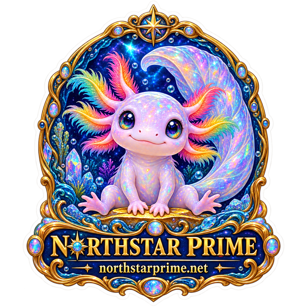 Nebula Axolotl sticker artwork