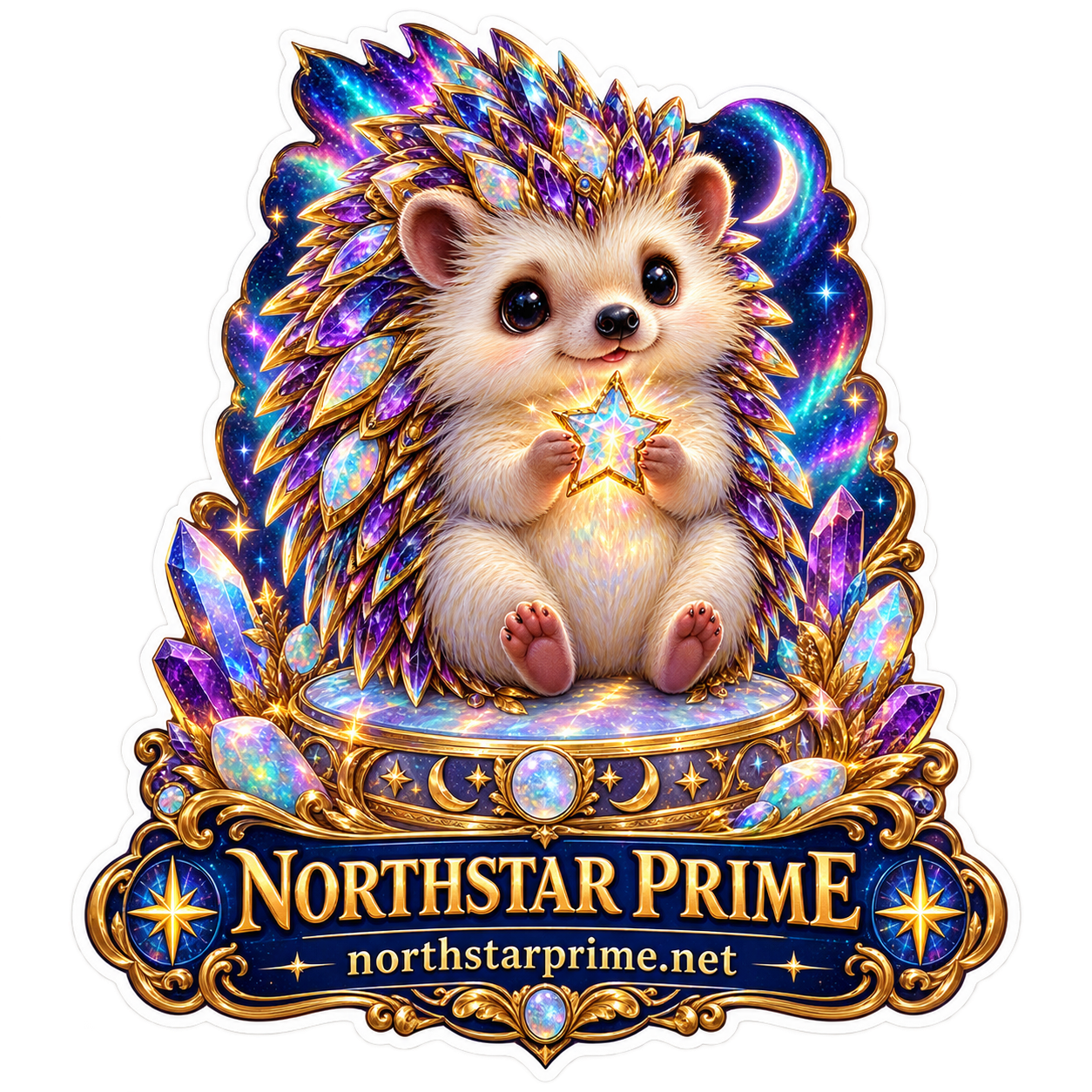 Nebula Hedgehog sticker artwork