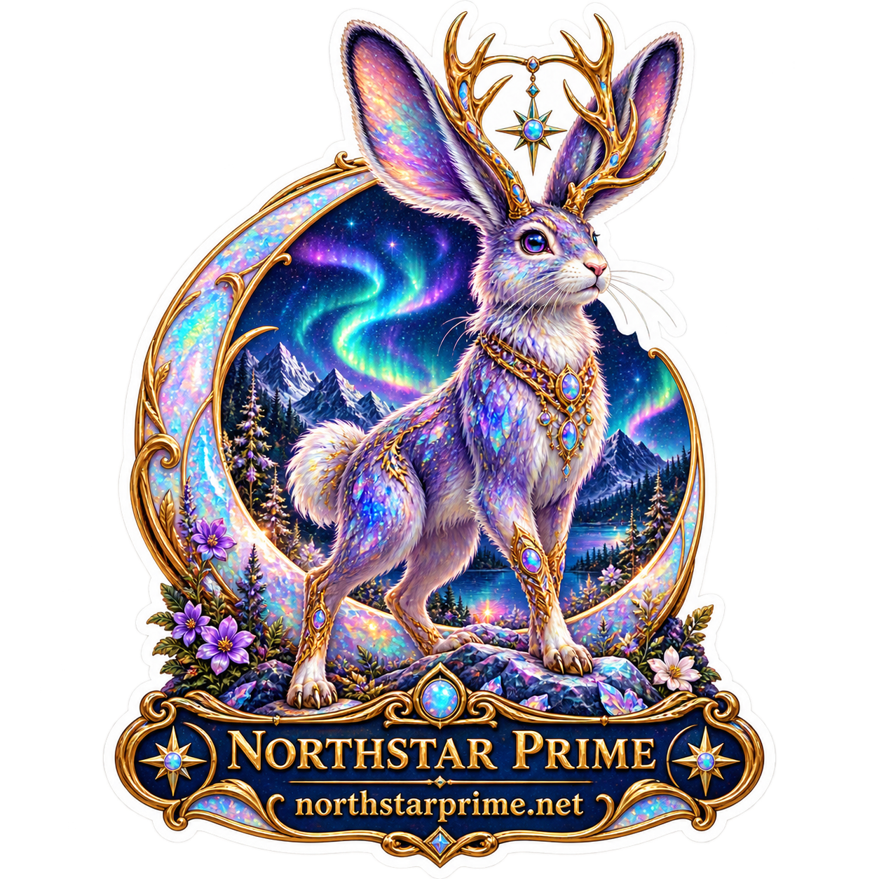 Nebula Jackalope sticker artwork
