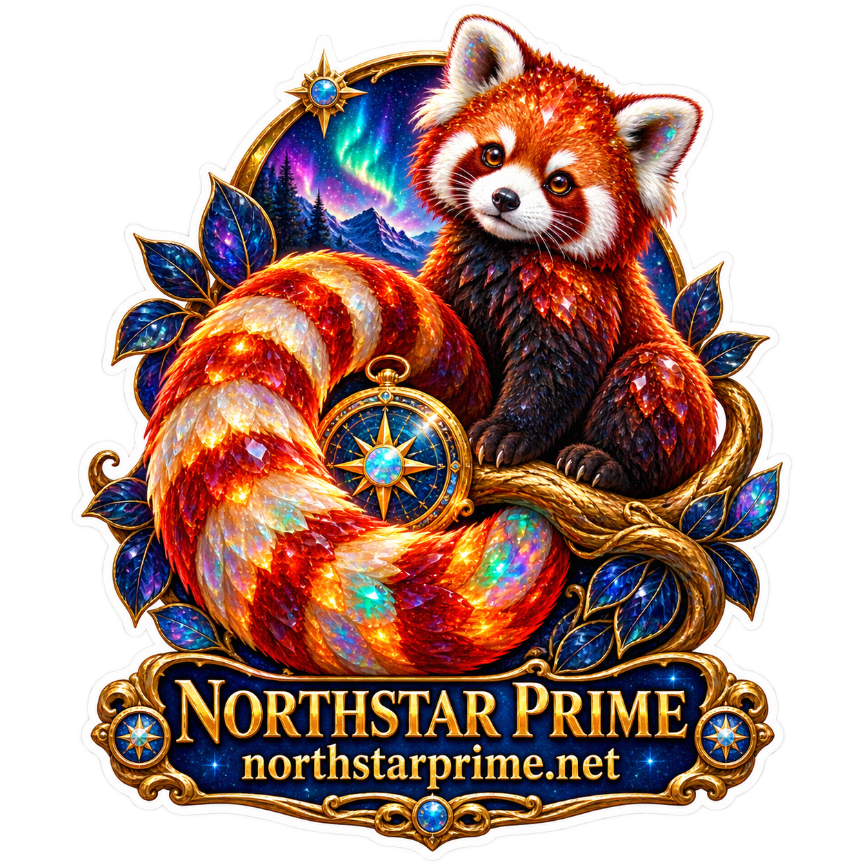 Opal Red Panda sticker artwork