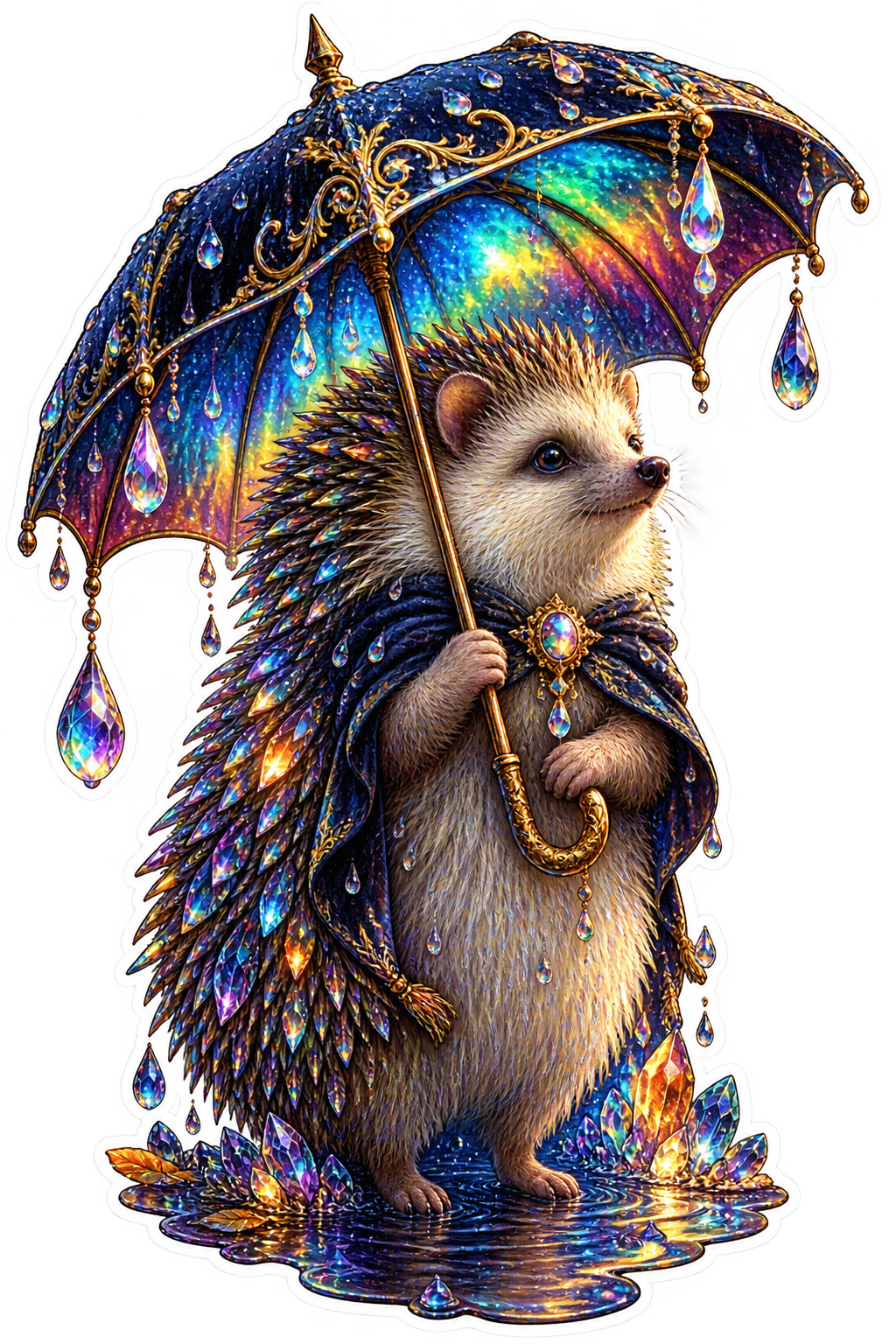 Aurora Umbrella Hedgehog die-cut sticker