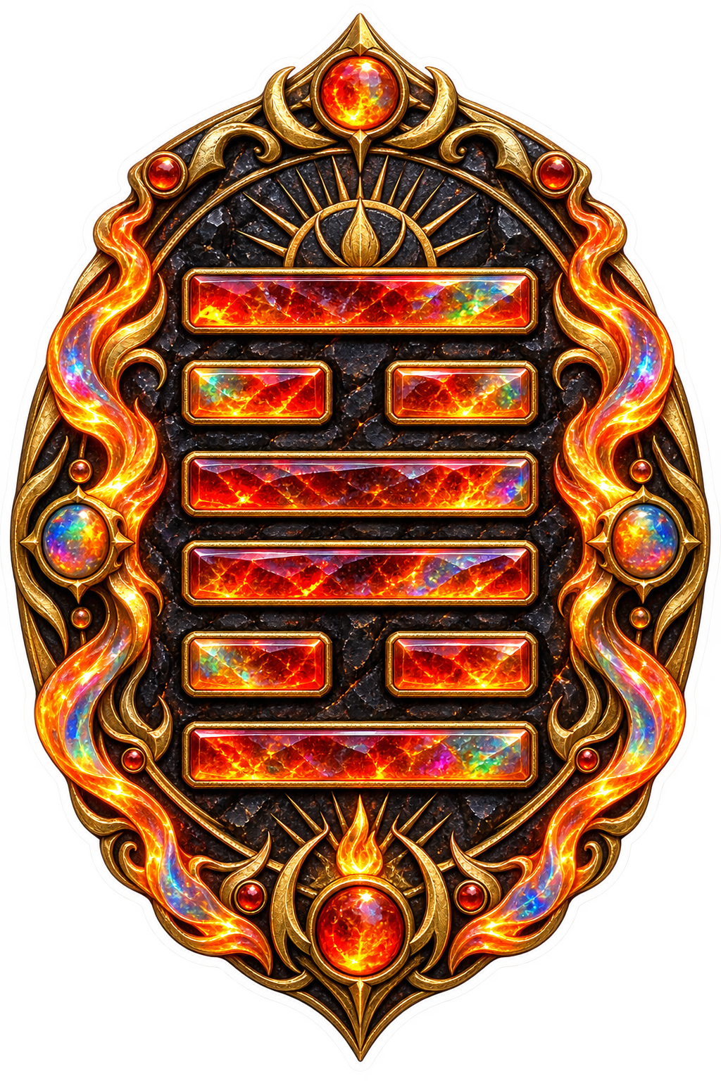 Clinging Fire Reliquary die-cut sticker