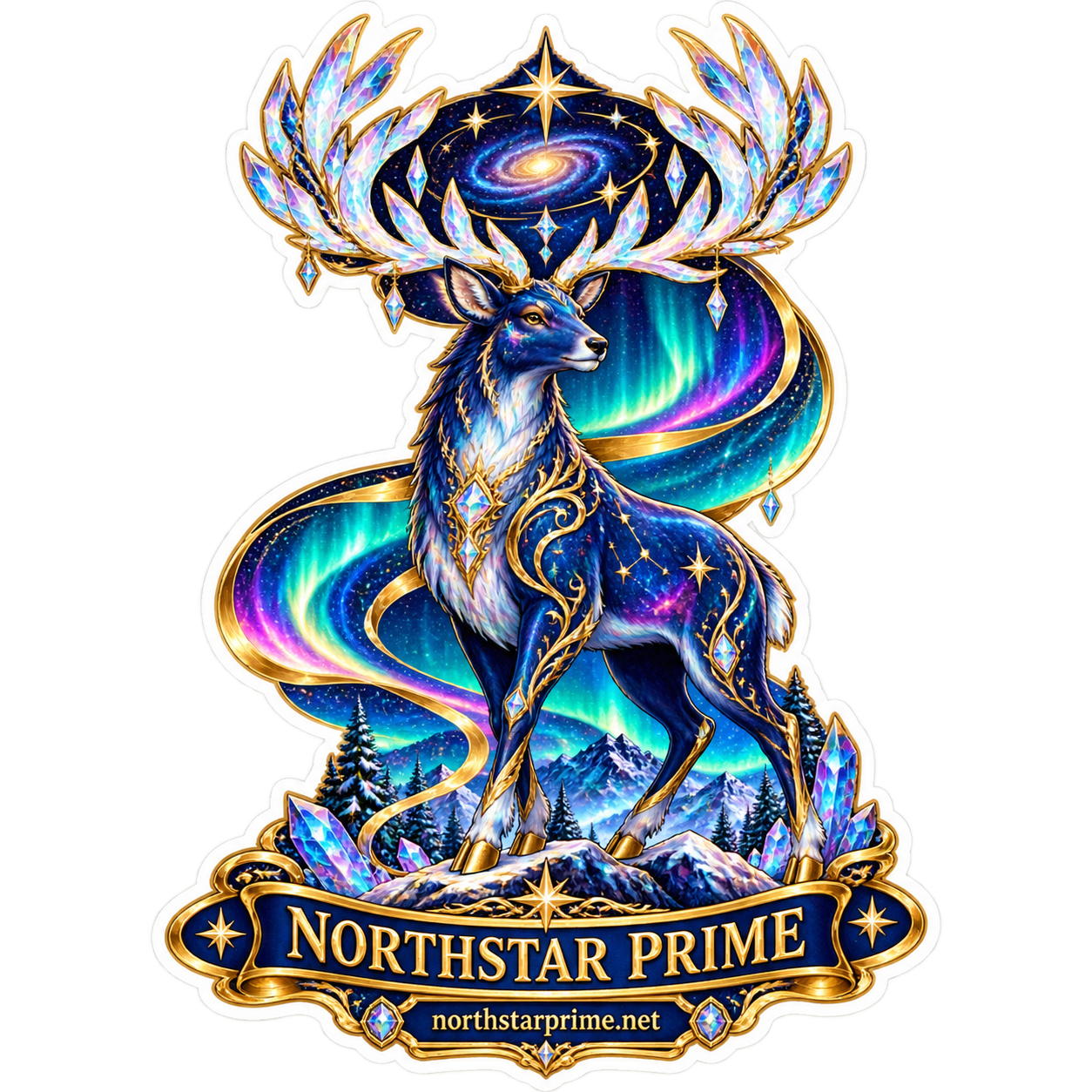 Aurora Stag sticker artwork