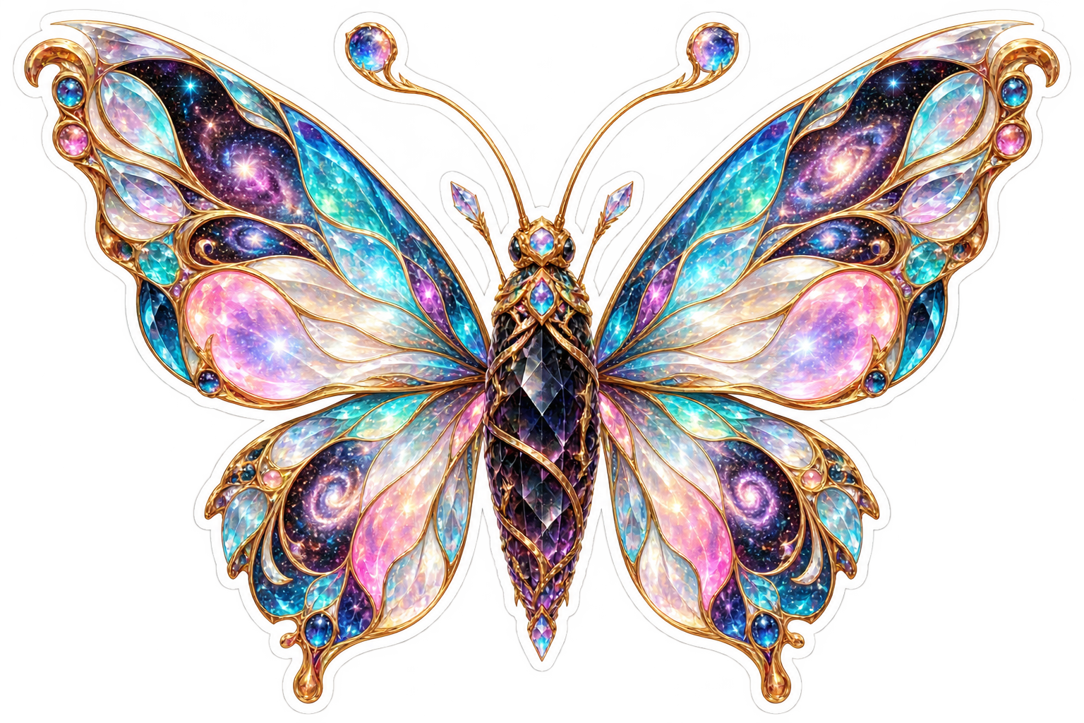 Cosmic Chrysalis Butterfly die-cut sticker