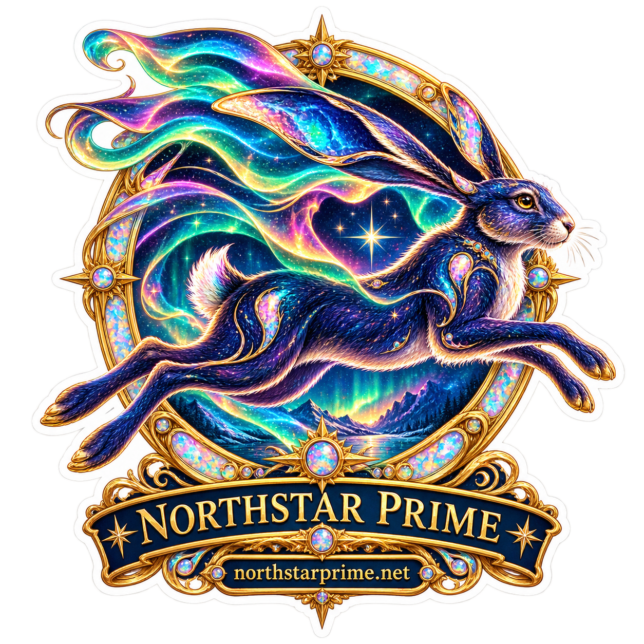 Cosmic Hare sticker artwork