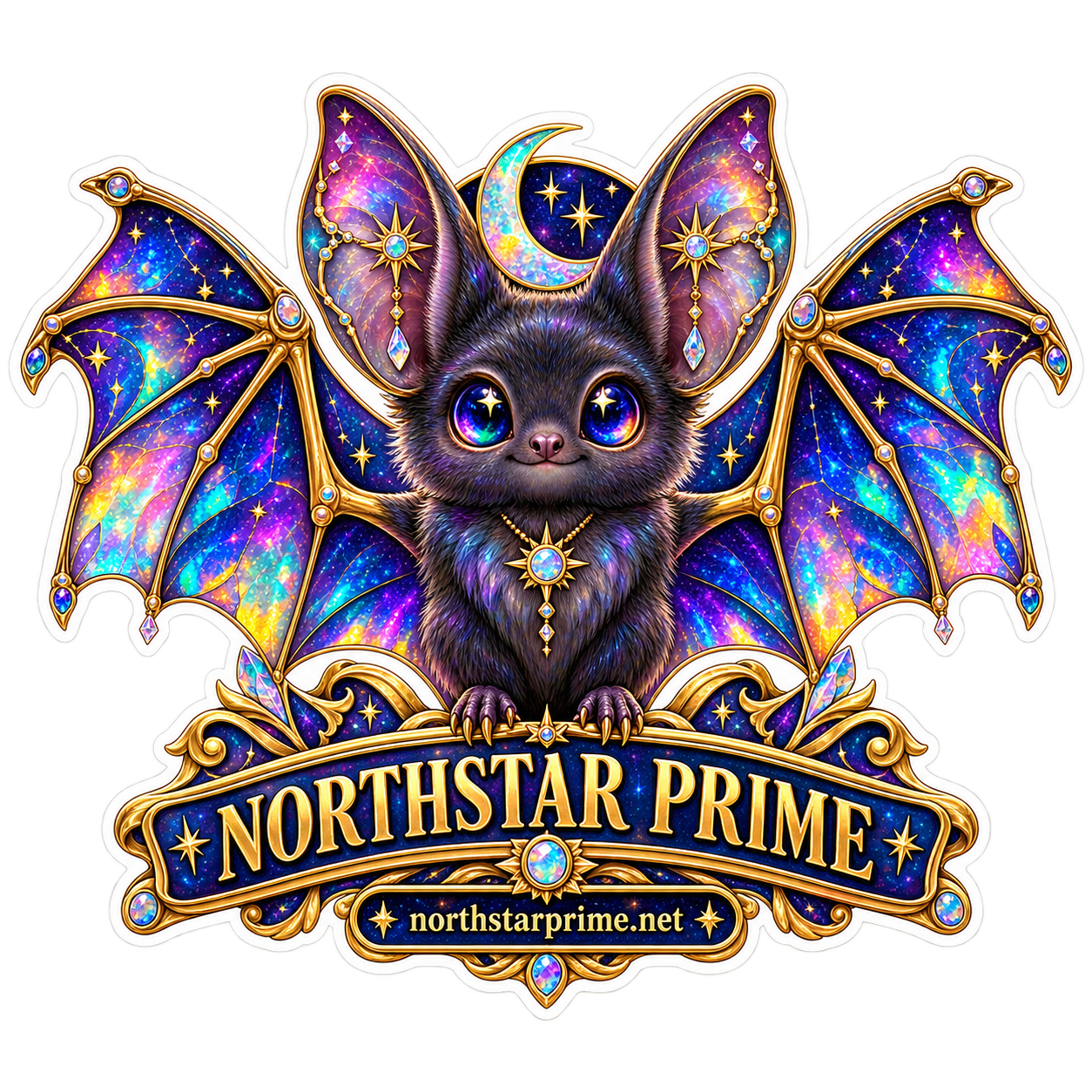 Crystal Bat sticker artwork