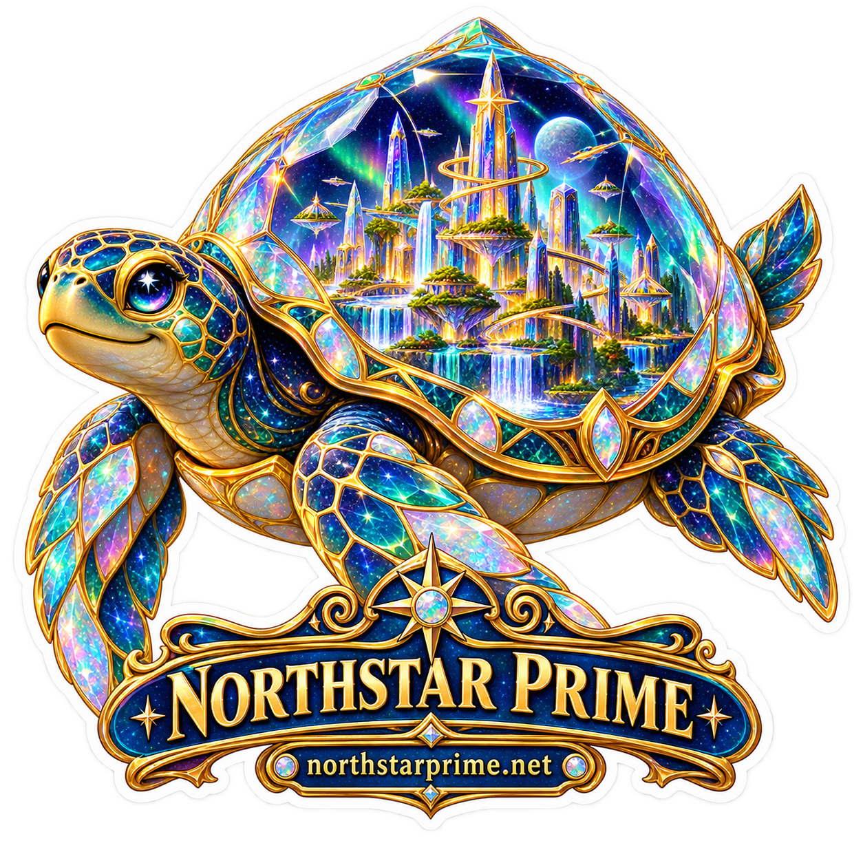 Crystal Turtle sticker artwork