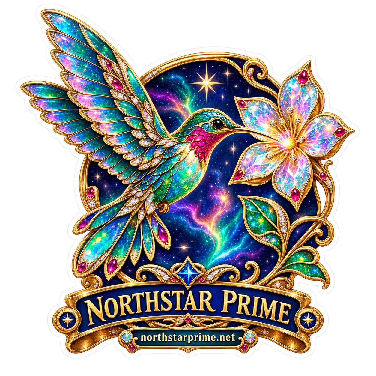 Prism Hummingbird sticker artwork