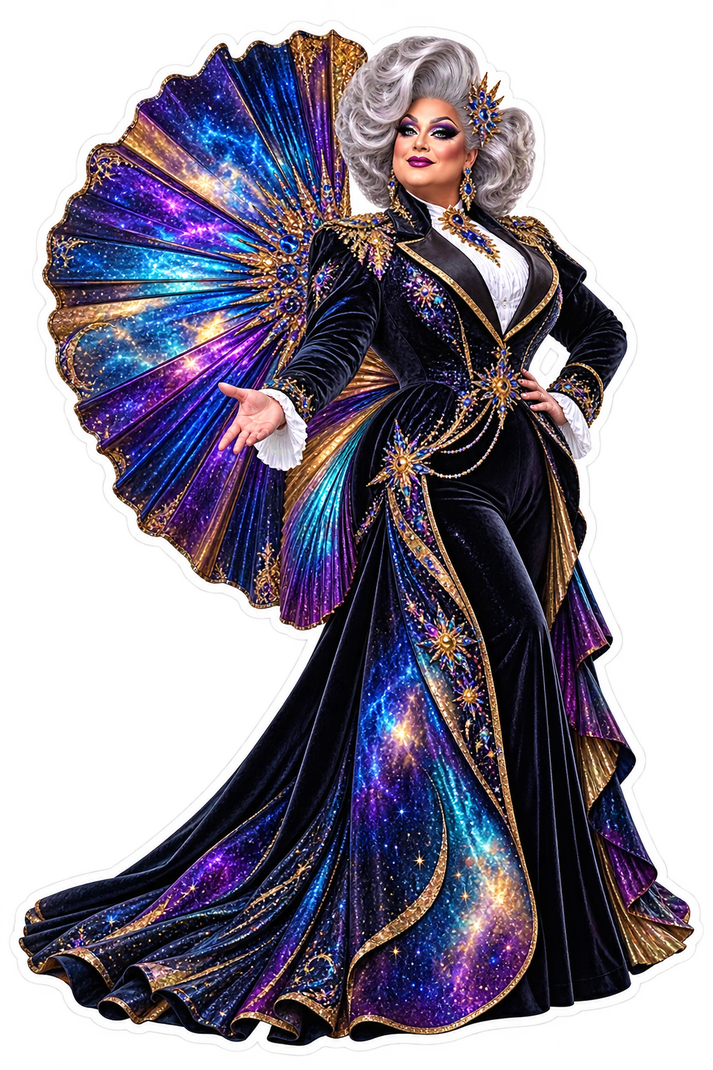 Drag Nebula Maestro die-cut sticker
