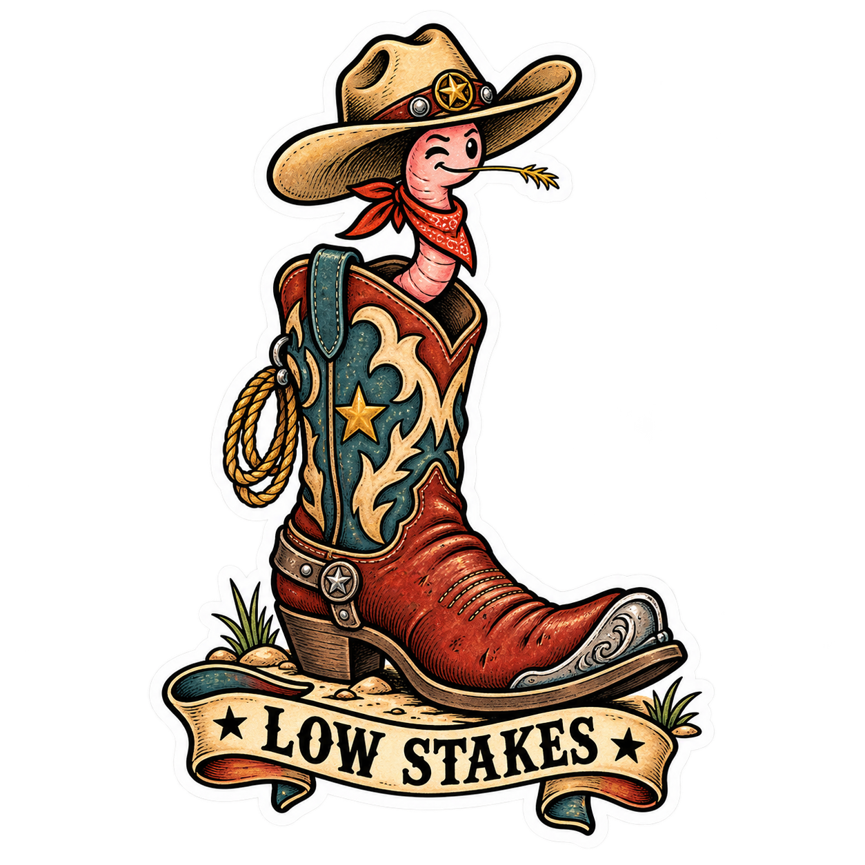 Low Stakes sticker artwork