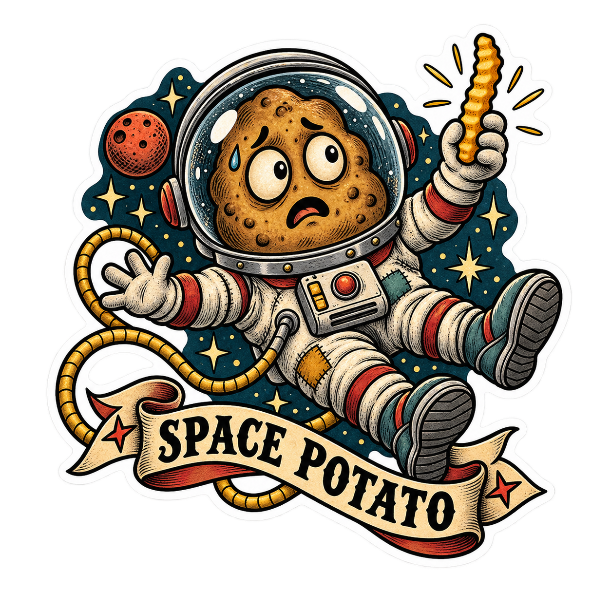 Space Potato sticker artwork