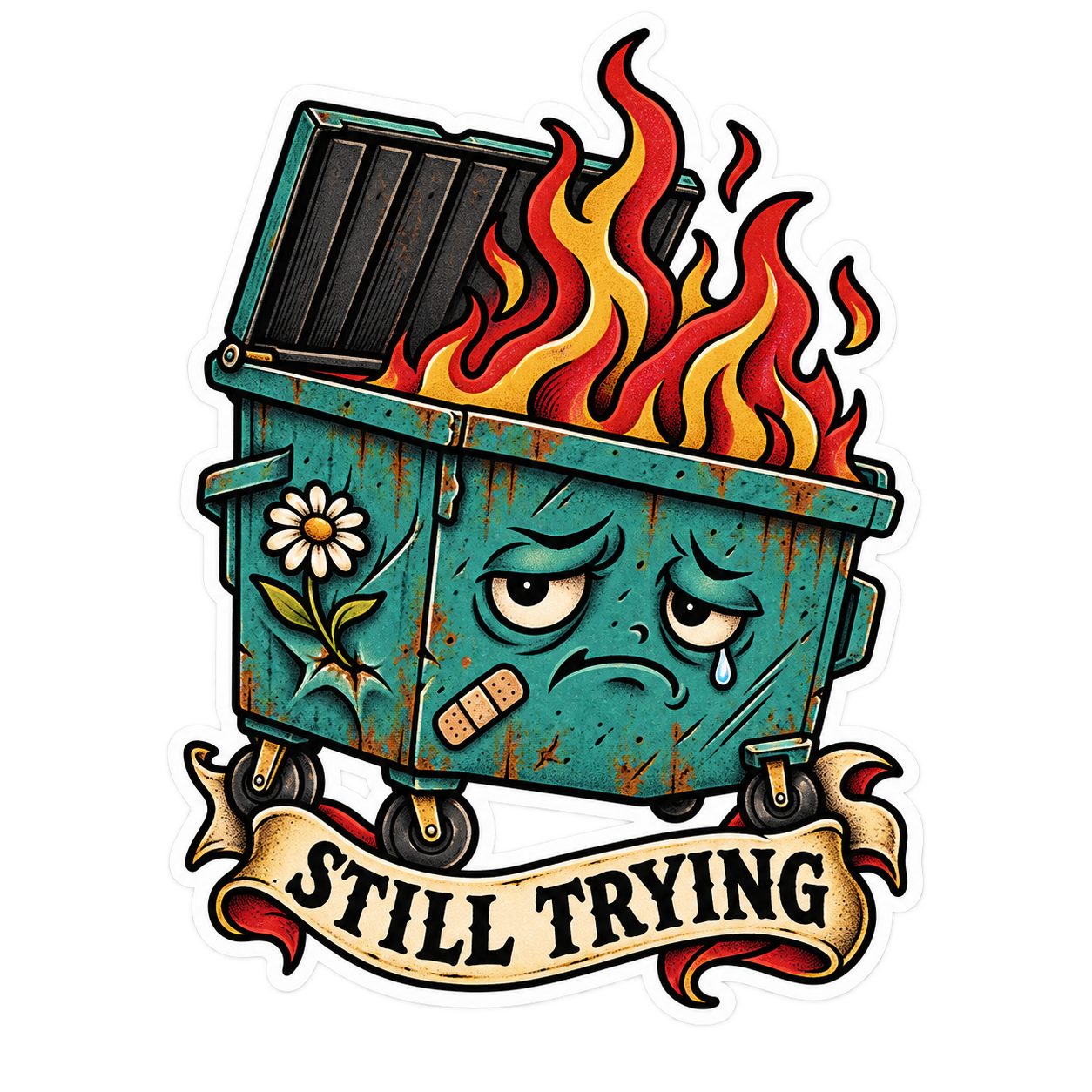 Still Trying sticker artwork