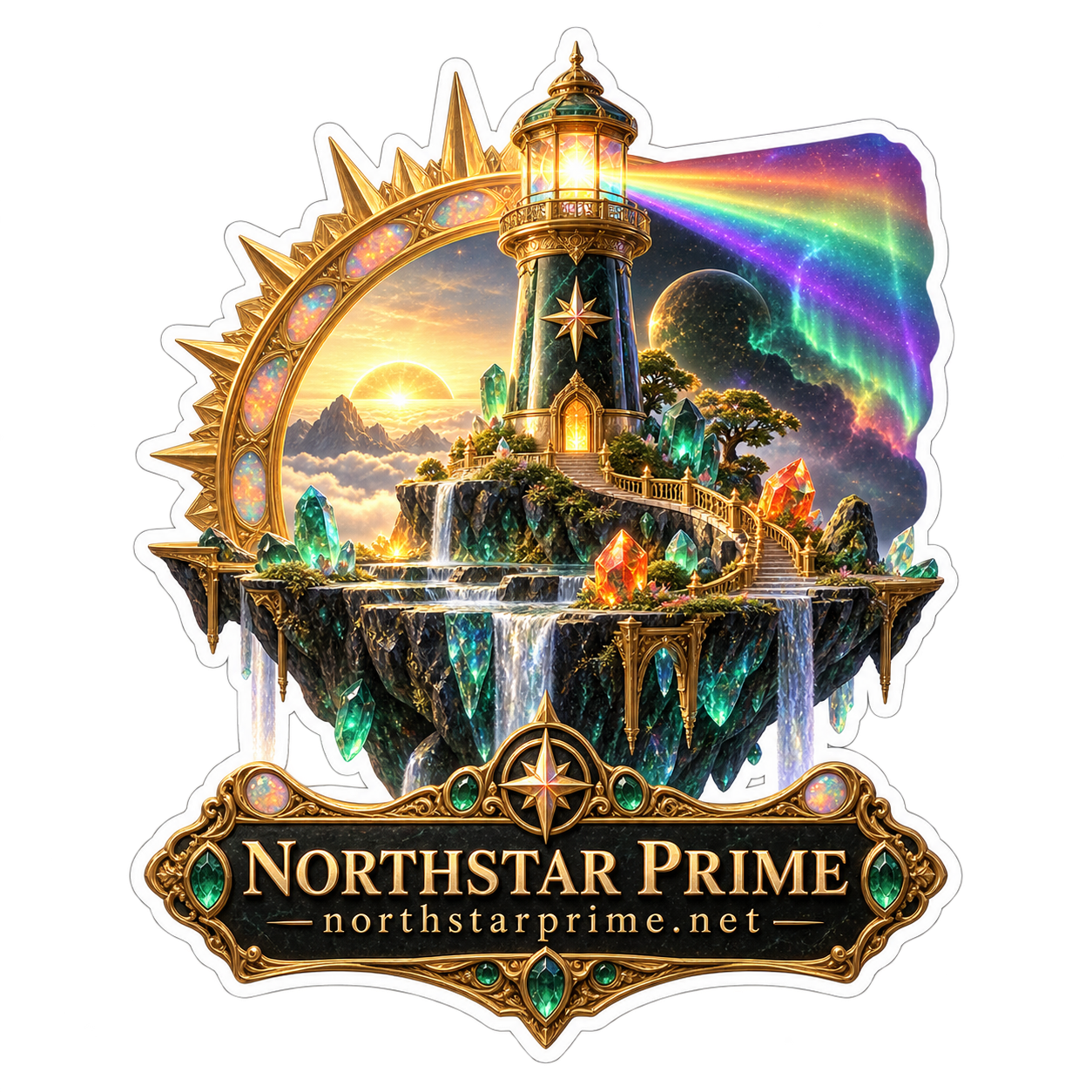 Aurora Lighthouse sticker artwork