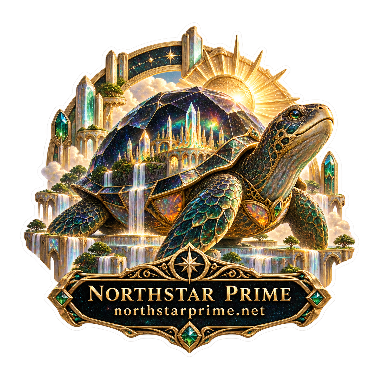 Crystal Turtle sticker artwork
