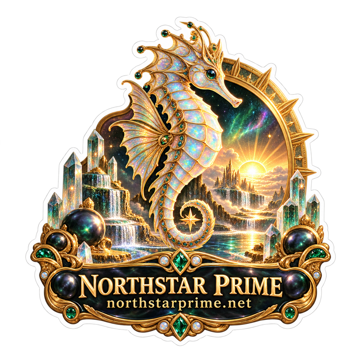 Nebula Seahorse sticker artwork