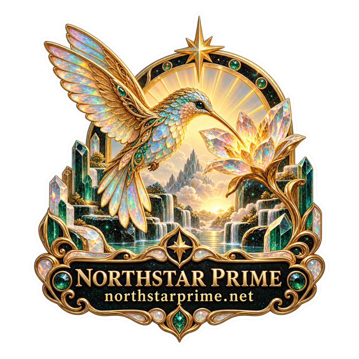 Prism Hummingbird sticker artwork