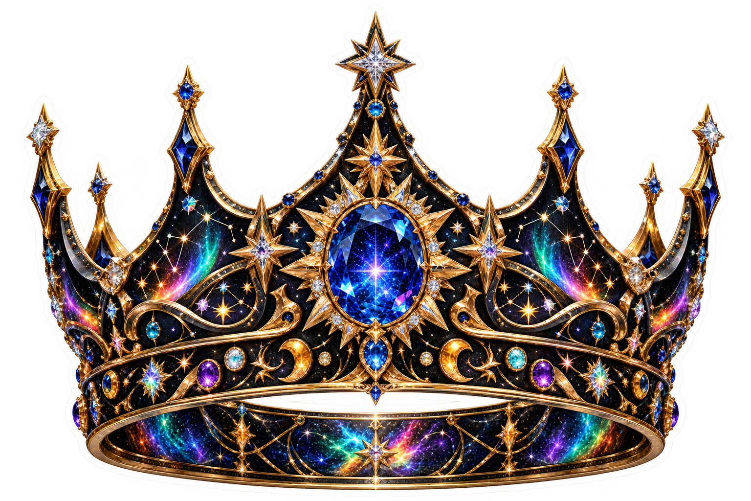 Hundred-Star Crown die-cut sticker