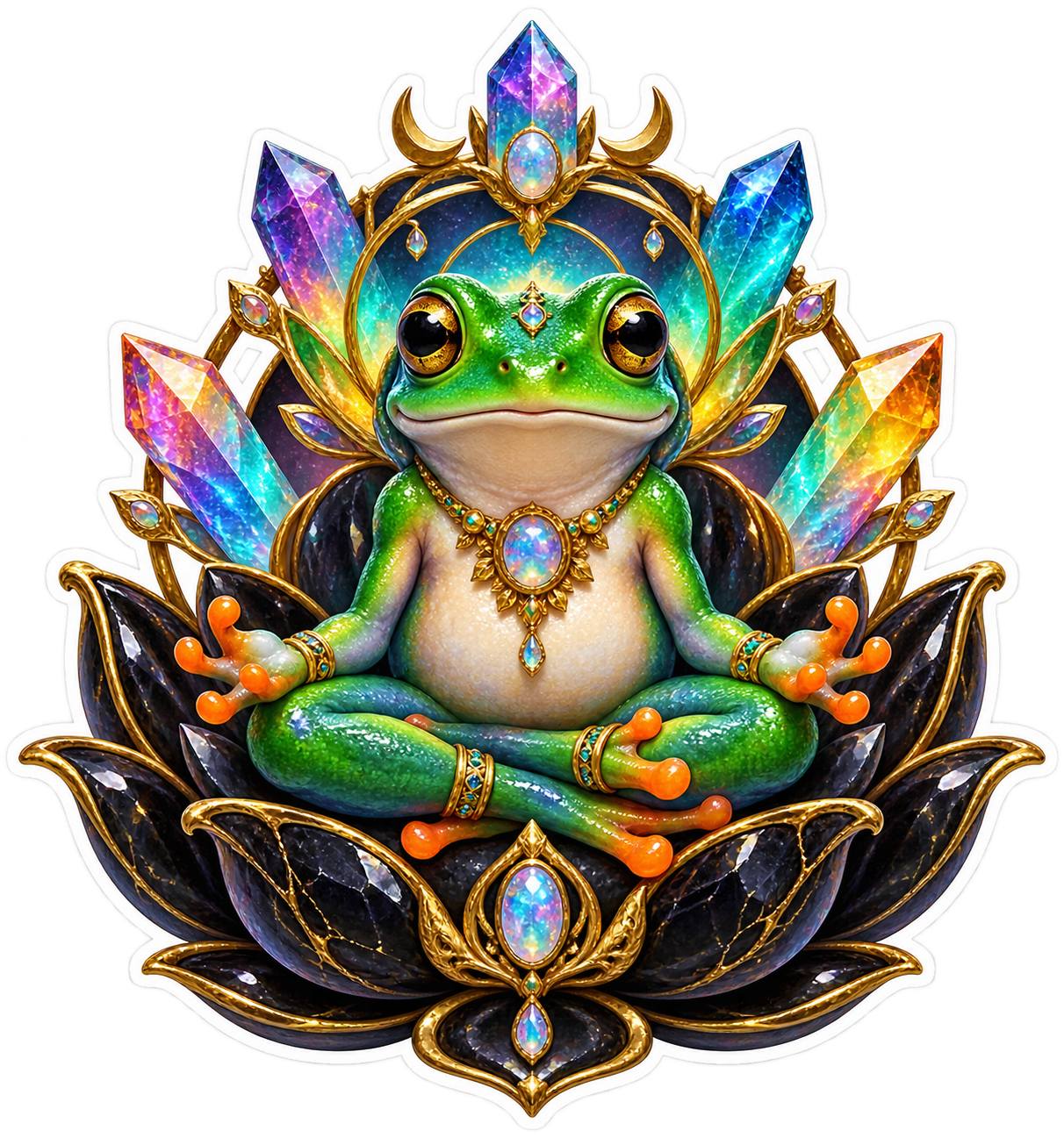 Lotus Oracle Frog die-cut sticker