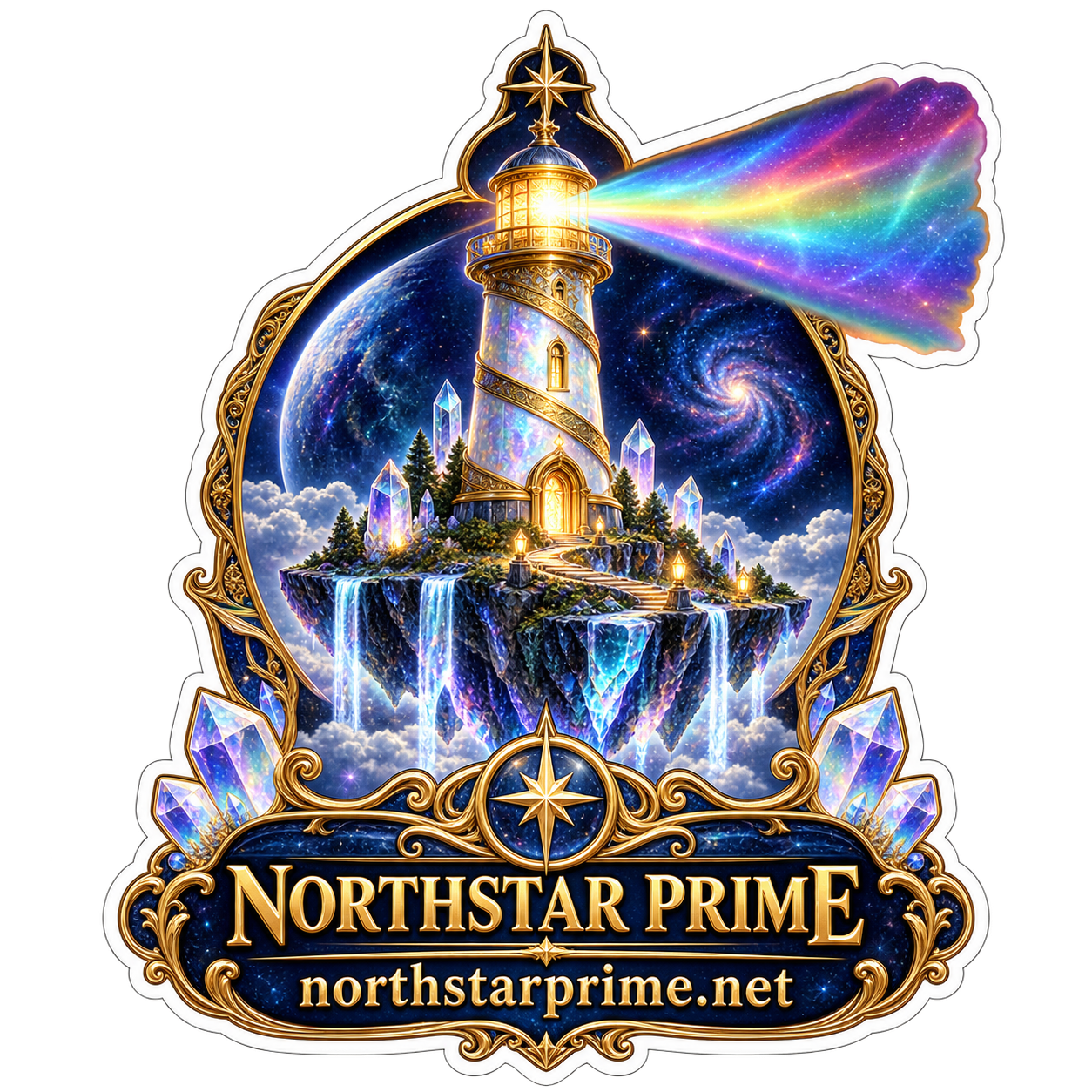 Aurora Lighthouse sticker artwork