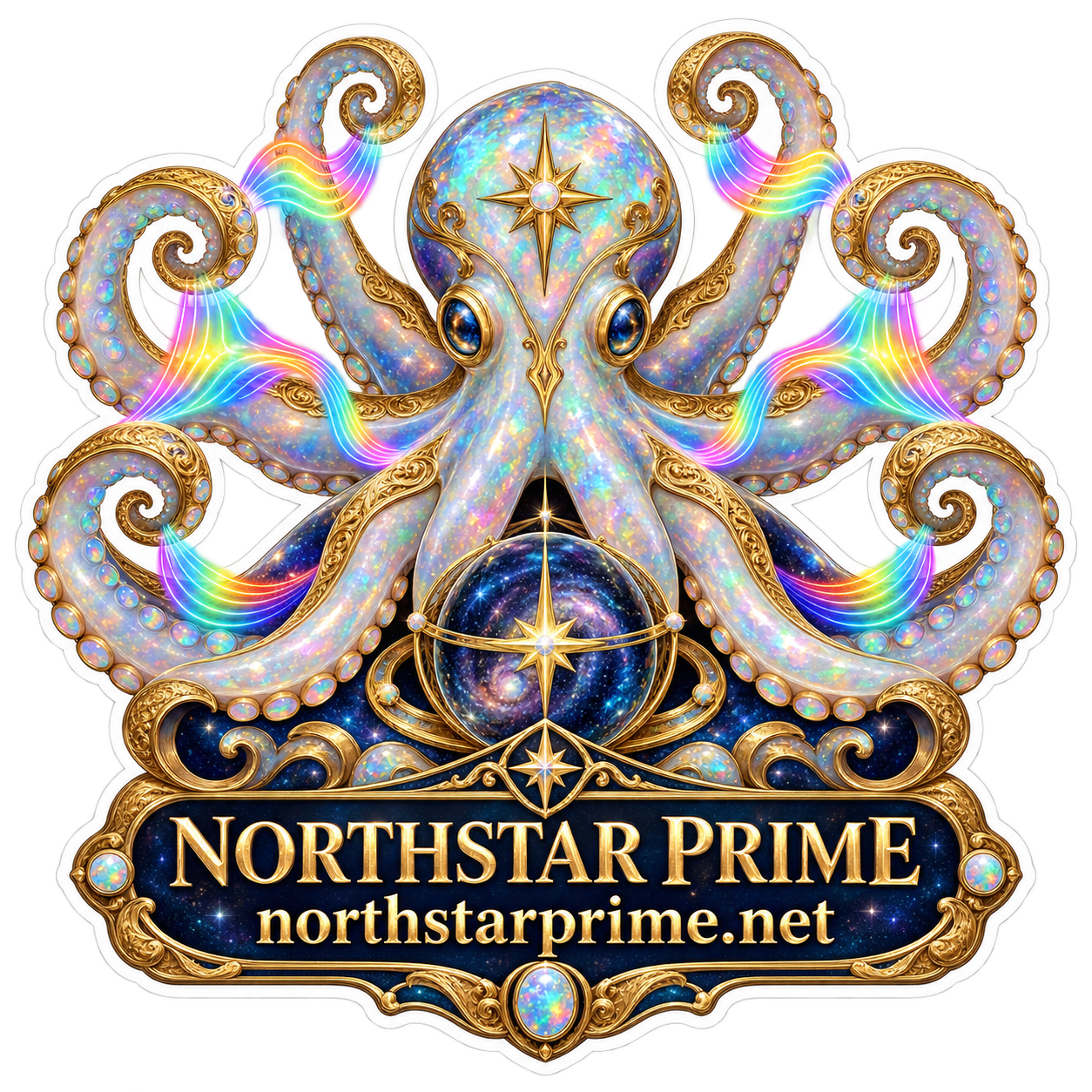 Cosmic Octopus sticker artwork